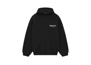 Fear of God Essentials Fleece Hoodie (FW24) Black White