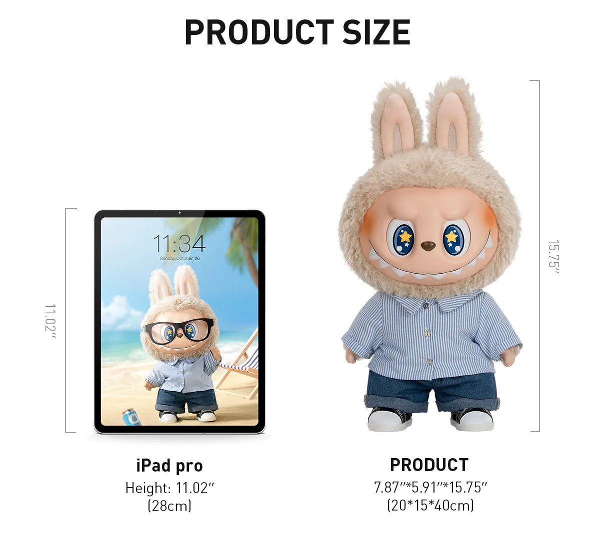 Pop Mart Labubu The Monsters Flip With Me Vinyl Plush Doll (40 cm Pop Mart Labubu The Monsters Flip With Me Vinyl Plush Doll (40 cm
