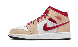 Air Jordan 1 Mid Light Curry Cardinal (GS) - SneakCenter