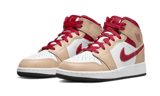 Air Jordan 1 Mid Light Curry Cardinal (GS) - SneakCenter